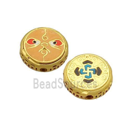 Copper Button Beads Enamel Gold Plated