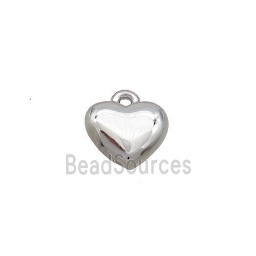 Copper Heart Pendant Platinum Plated