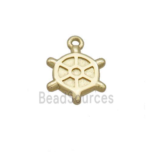 Copper Ship Helm Pendant Gold Plated