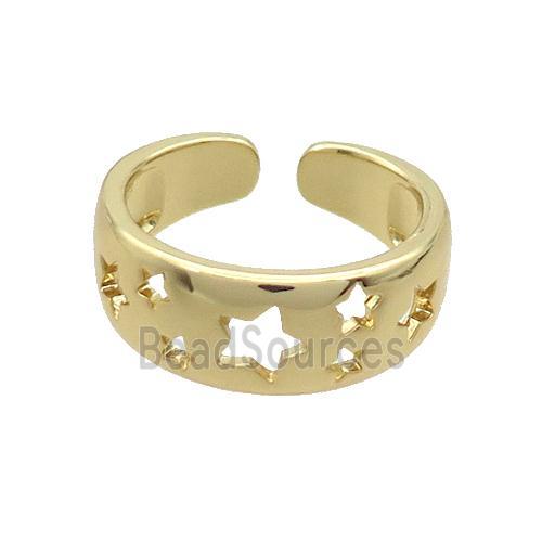 Copper Ring Star Gold Plated