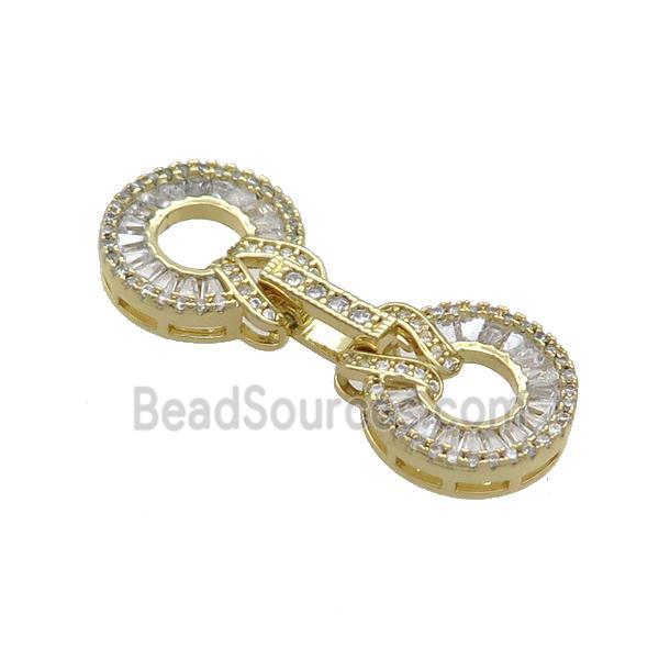 Copper Clasp Pave Zircon Gold Plated