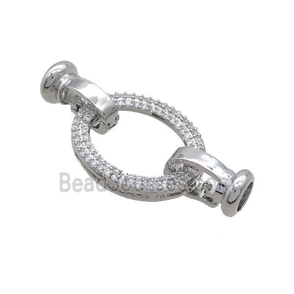 Copper Clasp Pave Zircon Platinum Plated