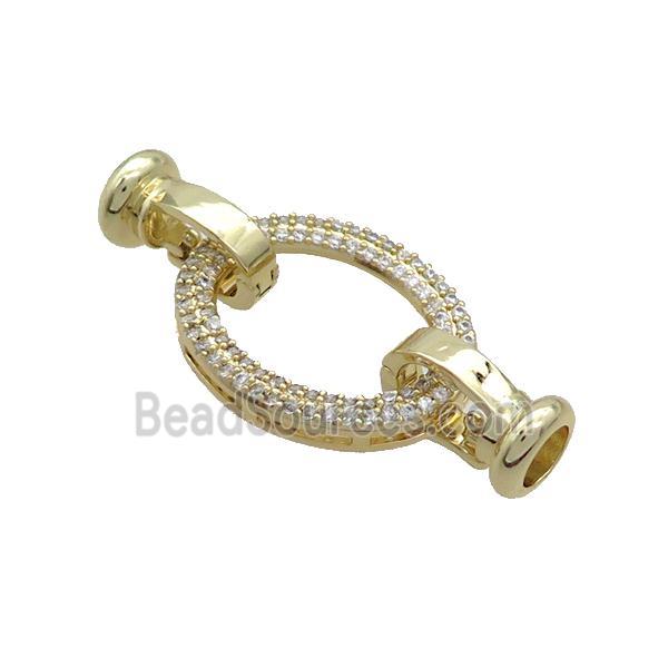 Copper Clasp Pave Zircon Gold Plated