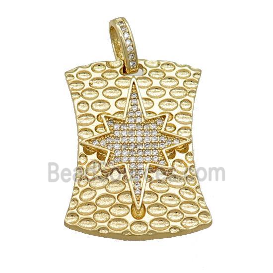 Copper Northstar Pendant Pave Zircon Gold Plated