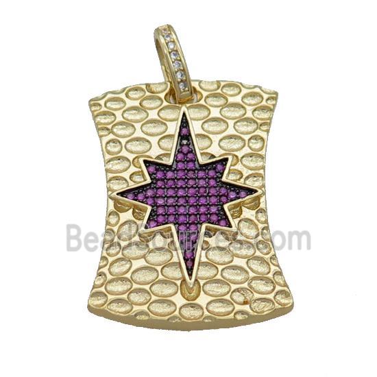 Copper Northstar Pendant Pave Fuchsia Zircon Gold Plated