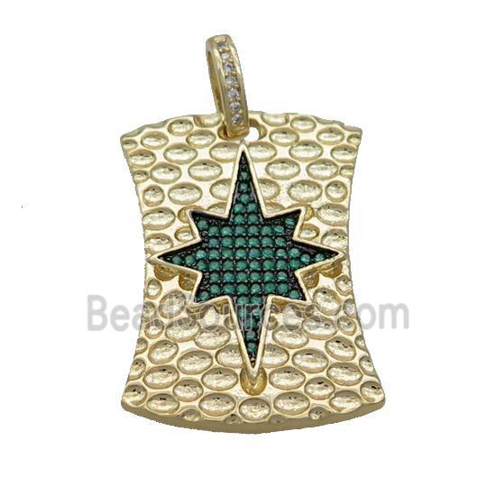 Copper Northstar Pendant Pave Green Zircon Gold Plated