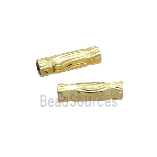 Copper Tube Beads Gold Plated