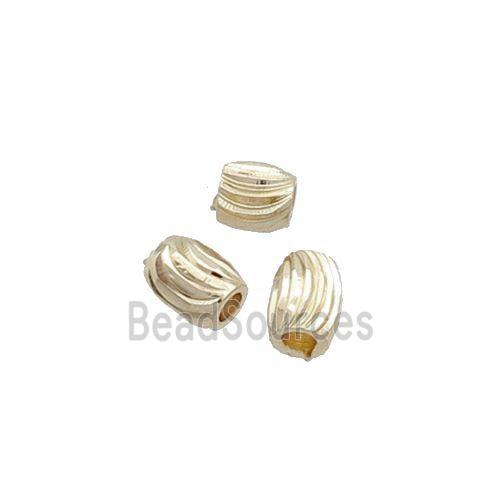 Copper Barrel Beads Lt.Gold Plated