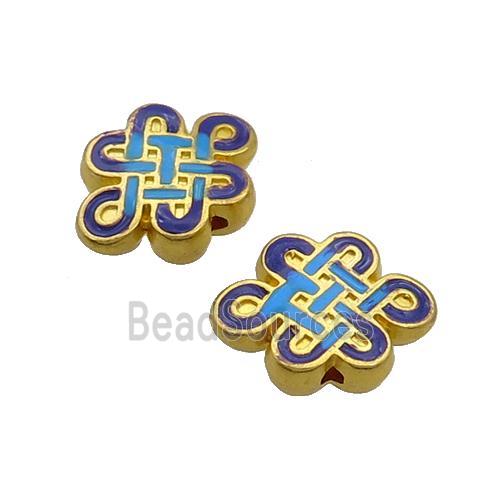 Copper Knot Beads Cloisonne Gold Plated