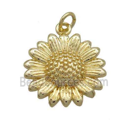 Copper Sunflower Pendant Gold Plated