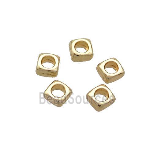 Copper Square Beads Gold Plated