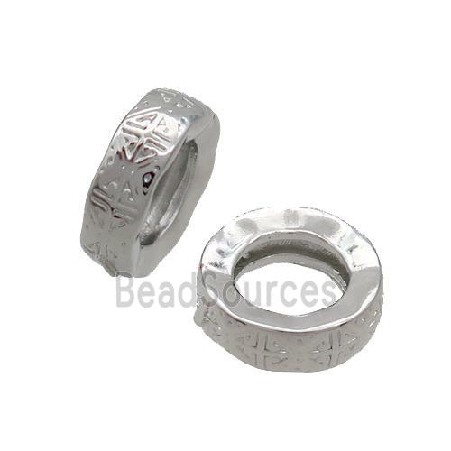 Copper Rondelle Beads Large Hole Spacer Platinum Plated