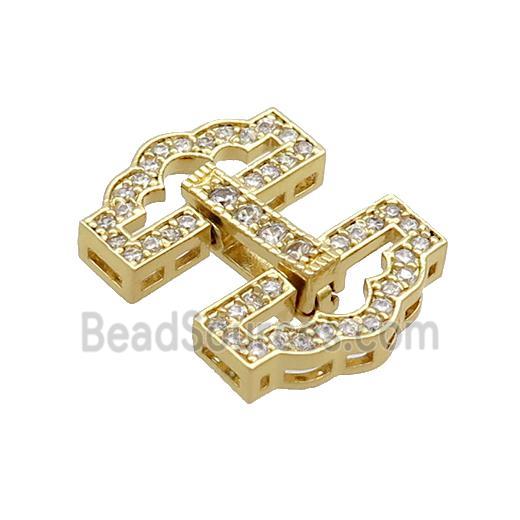 Copper Clasp Pave Zircon Gold Plated