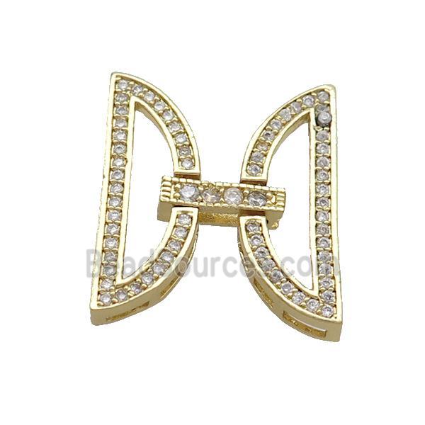 Copper Clasp Pave Zircon Gold Plated