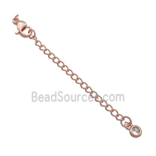 Copper Necklace Extender Chain Rose Gold