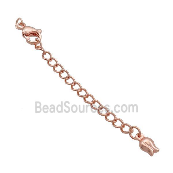 Copper Necklace Extender Chain Tulip Rose Gold