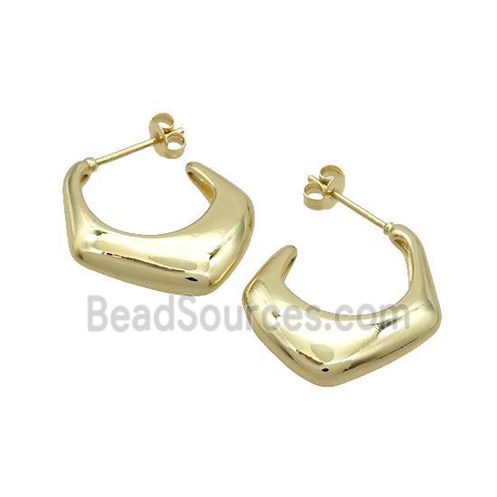 Copper Stud Earrings Gold Plated