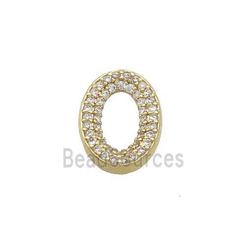 Copper Oval Connector Pave Zircon Gold Plated