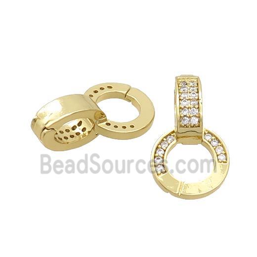 Copper Bail Pendant Pave Zircon Gold Plated