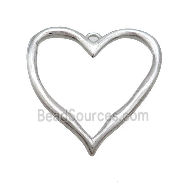 Copper Heart Pendant Platinum Plated