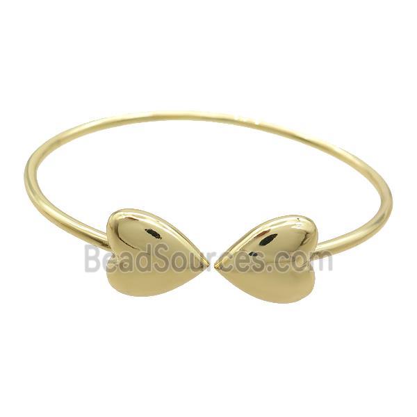 Copper Bangle Heart Gold Plated