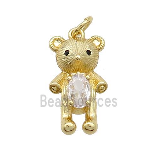 Copper Rat Charms Pendant Pave Zircon Gold Plated