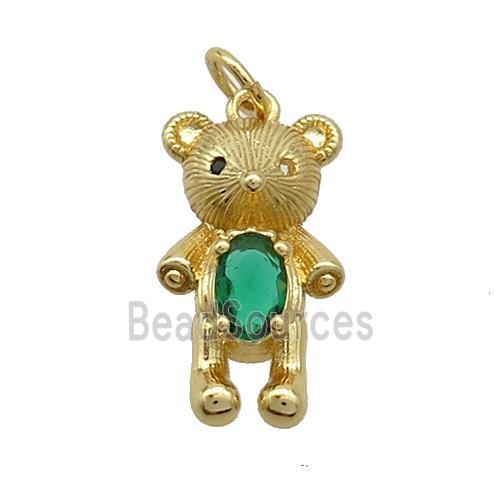 Copper Rat Charms Pendant Pave Zircon Gold Plated