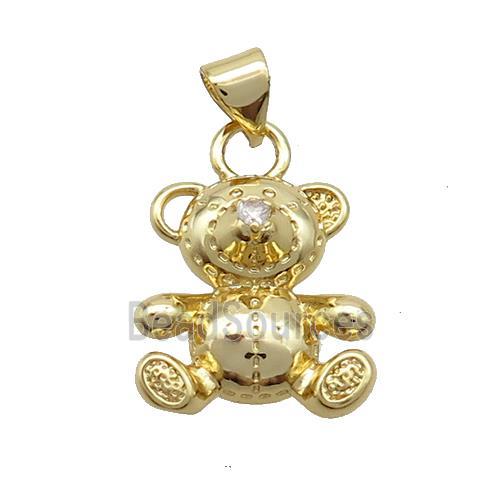 Copper Bear Pendant Gold Plated