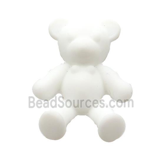 White Resin Bear Pendant Matte