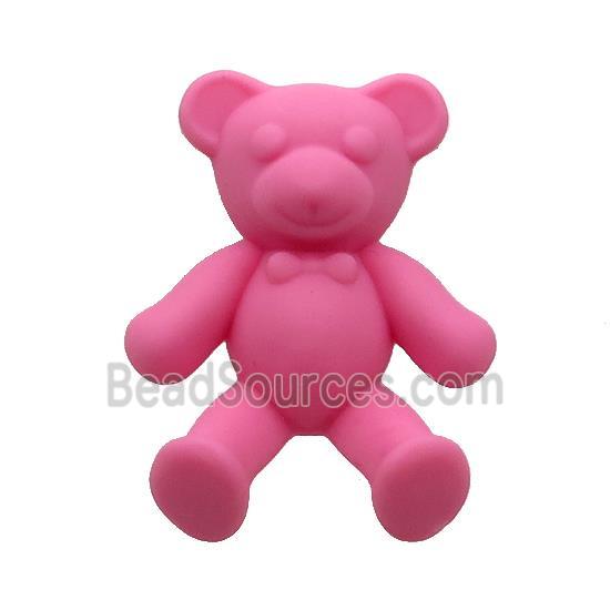 Pink Resin Bear Pendant Matte