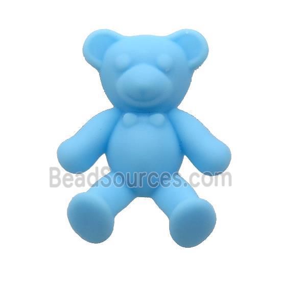 Blue Resin Bear Pendant Matte