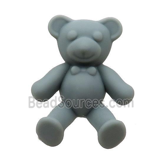 GrayGreen Resin Bear Pendant Matte