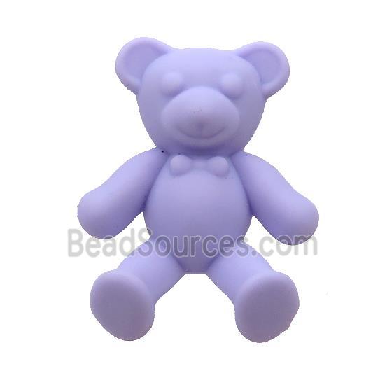 Lavender Resin Bear Pendant Matte