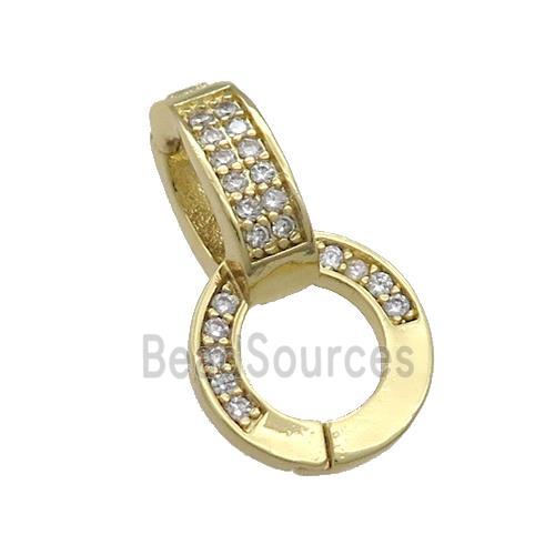 Copper Bails Pave Zircon Gold Plated