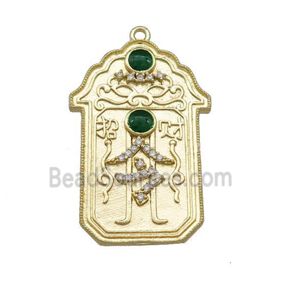 Copper Pendant Zhaocai Card Gold Plated