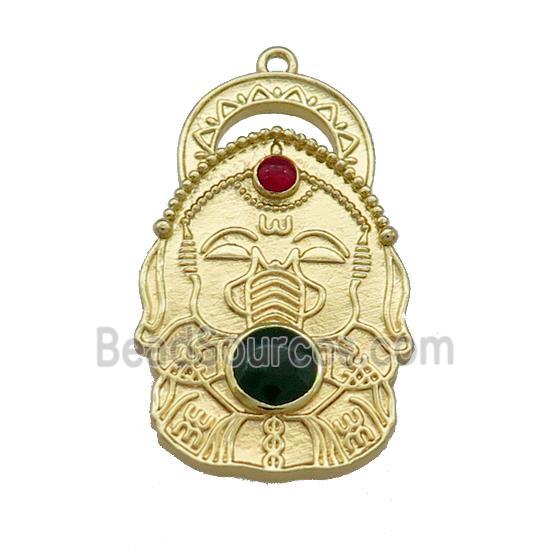 Copper Buddha Pendant Chinese God Of Wealth Gold Plated