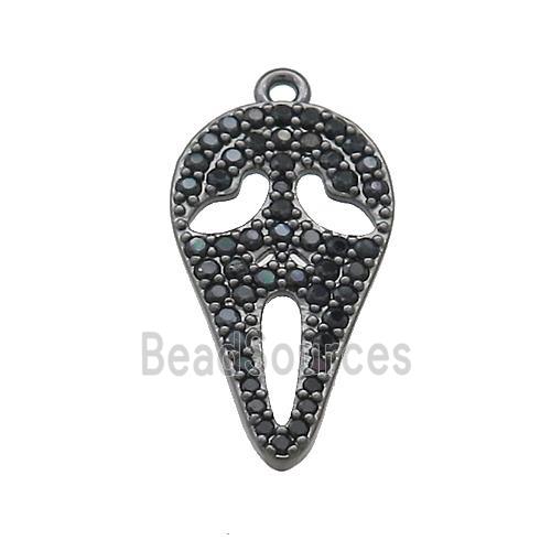 Copper Pendant Pave Zircon Ghost Halloween Charms Black Plated