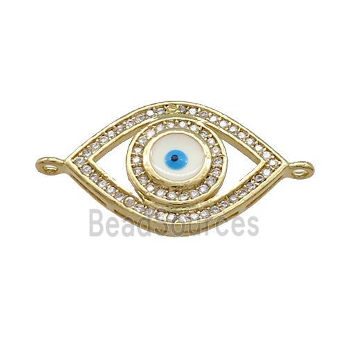 Copper Evil Eye Connector Pave Zircon Gold Plated