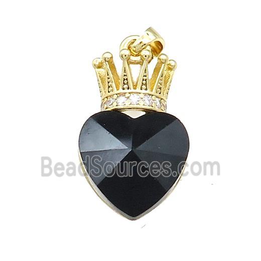 Copper Crown Pendant Pave Crystal Glass Zircon Gold Plated