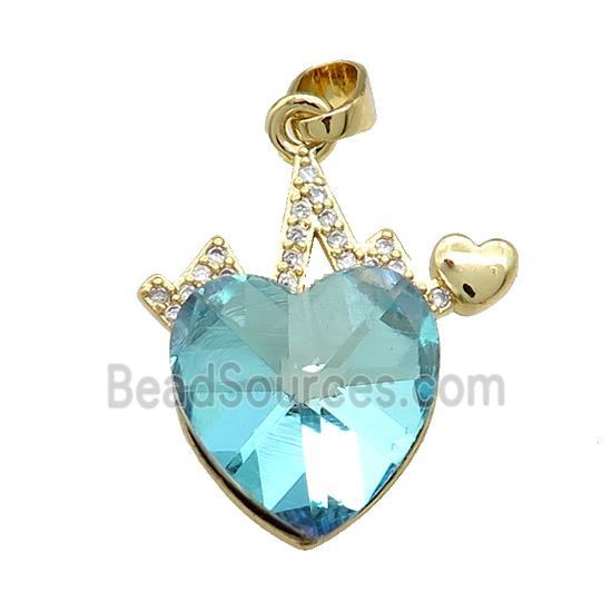 Copper Heartbeat Pendant Pave Crystal Glass Zircon Gold Plated