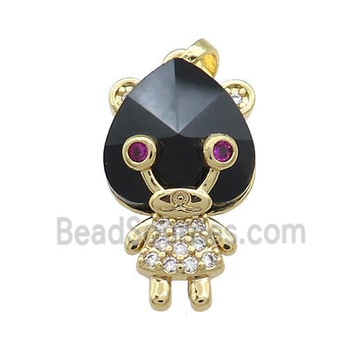 Copper Kids Pendant Pave Crystal Glass Zircon Gold Plated