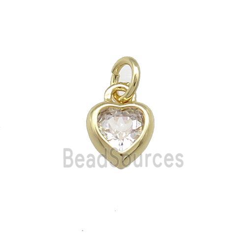 Copper Heart Pendant Pave Zircon Gold Plated