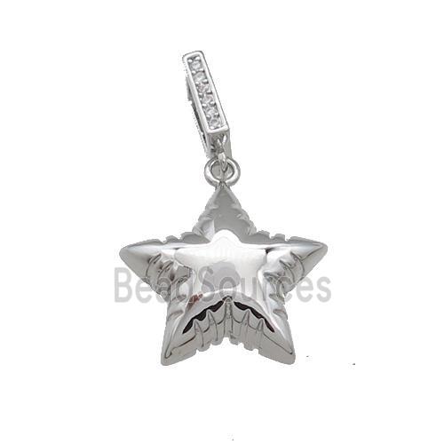 Copper Star Pendant Platinum Plated