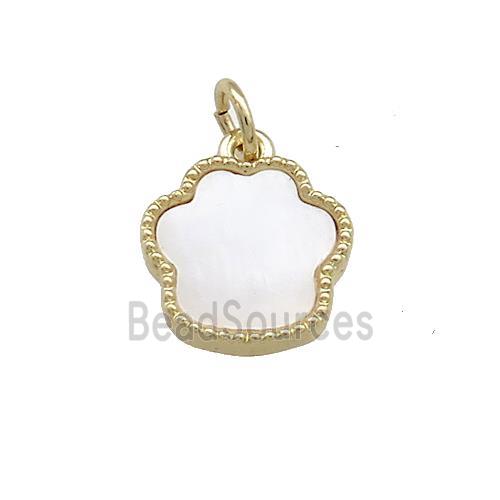 Copper Paw Charms Pendant Pave Shell Gold Plated