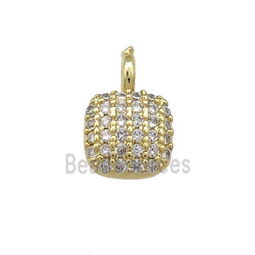 Copper Square Pendant Pave Zircon Gold Plated