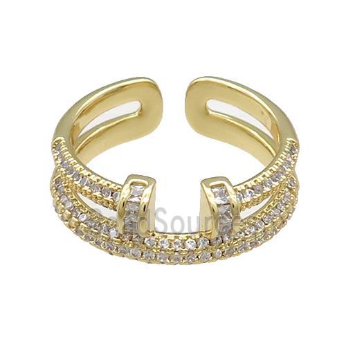 Copper Rings Pave Zircon Gold Plated