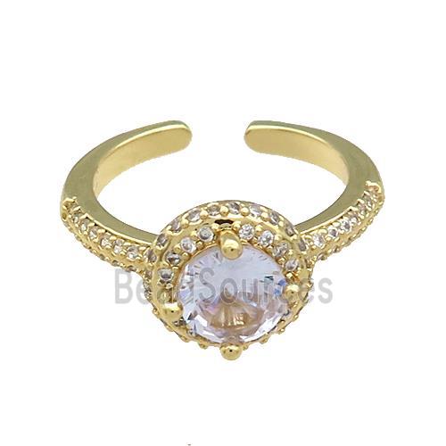 Copper Rings Pave Zircon Gold Plated