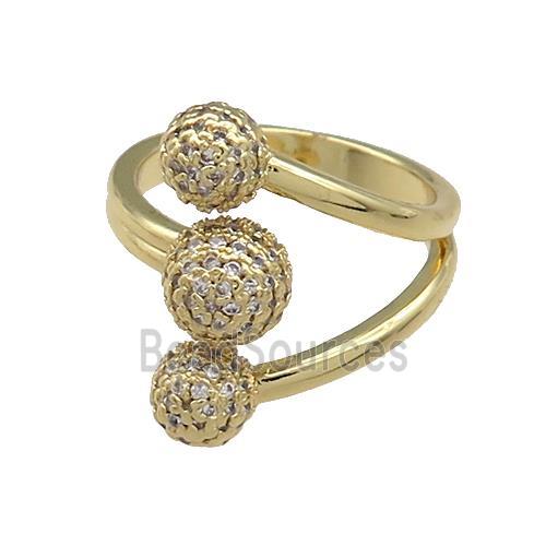 Copper Rings Pave Zircon Gold Plated