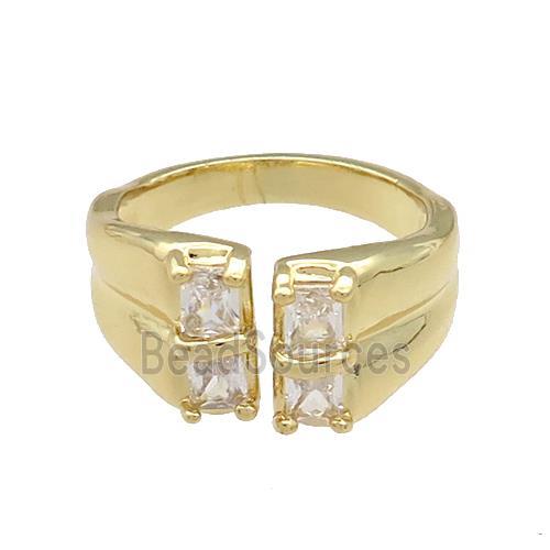 Copper Rings Pave Zircon Gold Plated