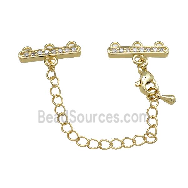 Copper CordEnd Pave Zircon Gold Plated